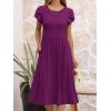 imageANRABESS Womens Summer Short Sleeve ALine Midi Dresses Casual Floral TShirt Dresses Flowy Beach Sundress with PocketsDark Purple