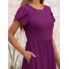 imageANRABESS Womens Summer Short Sleeve ALine Midi Dresses Casual Floral TShirt Dresses Flowy Beach Sundress with PocketsDark Purple