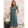 imageANRABESS Womens Summer Short Sleeve ALine Midi Dresses Casual Floral TShirt Dresses Flowy Beach Sundress with PocketsGreen