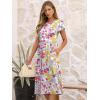imageANRABESS Womens Summer Short Sleeve ALine Midi Dresses Casual Floral TShirt Dresses Flowy Beach Sundress with PocketsMulticolour Floral