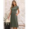 imageANRABESS Womens Summer Short Sleeve ALine Midi Dresses Casual Floral TShirt Dresses Flowy Beach Sundress with PocketsOlive