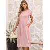 imageANRABESS Womens Summer Short Sleeve ALine Midi Dresses Casual Floral TShirt Dresses Flowy Beach Sundress with PocketsPink Round Dot