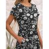 imageANRABESS Womens Summer Short Sleeve ALine Midi Dresses Casual Floral TShirt Dresses Flowy Beach Sundress with PocketsPrint Black Floral
