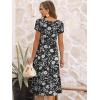 imageANRABESS Womens Summer Short Sleeve ALine Midi Dresses Casual Floral TShirt Dresses Flowy Beach Sundress with PocketsPrint Black Floral