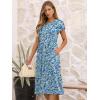 imageANRABESS Womens Summer Short Sleeve ALine Midi Dresses Casual Floral TShirt Dresses Flowy Beach Sundress with PocketsPrint Blue Yellow Floral