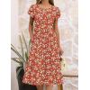 imageANRABESS Womens Summer Short Sleeve ALine Midi Dresses Casual Floral TShirt Dresses Flowy Beach Sundress with PocketsPrint Green White Floral