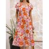 imageANRABESS Womens Summer Short Sleeve ALine Midi Dresses Casual Floral TShirt Dresses Flowy Beach Sundress with PocketsPrint Pink Orange Floral