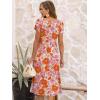 imageANRABESS Womens Summer Short Sleeve ALine Midi Dresses Casual Floral TShirt Dresses Flowy Beach Sundress with PocketsPrint Pink Orange Floral