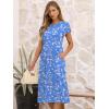 imageANRABESS Womens Summer Short Sleeve ALine Midi Dresses Casual Floral TShirt Dresses Flowy Beach Sundress with PocketsPrint White Pink Floral