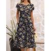 imageANRABESS Womens Summer Short Sleeve ALine Midi Dresses Casual Floral TShirt Dresses Flowy Beach Sundress with PocketsPrint Yellow Leaf