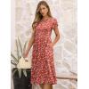 imageANRABESS Womens Summer Short Sleeve ALine Midi Dresses Casual Floral TShirt Dresses Flowy Beach Sundress with PocketsRed Floral