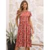 imageANRABESS Womens Summer Short Sleeve ALine Midi Dresses Casual Floral TShirt Dresses Flowy Beach Sundress with PocketsRed Floral