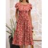 imageANRABESS Womens Summer Short Sleeve ALine Midi Dresses Casual Floral TShirt Dresses Flowy Beach Sundress with PocketsRed Floral