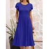 imageANRABESS Womens Summer Short Sleeve ALine Midi Dresses Casual Floral TShirt Dresses Flowy Beach Sundress with PocketsRoyal Blue