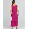 imageANRABESS Womens Summer Sleeveless Maxi Sundress Swing Casual Flowy Tiered Shirts Dress Beach Travel Vacation OutfitsRose