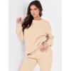 imageANRABESS Womens Two Piece Outfits Sweatsuit Lounge Set Long Sleeve Crewneck Sweatshirt Jogger Pants Tracksuit 2025 Fall SetsBeige