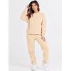 imageANRABESS Womens Two Piece Outfits Sweatsuit Lounge Set Long Sleeve Crewneck Sweatshirt Jogger Pants Tracksuit 2025 Fall SetsBeige