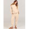 imageANRABESS Womens Two Piece Outfits Sweatsuit Lounge Set Long Sleeve Crewneck Sweatshirt Jogger Pants Tracksuit 2025 Fall SetsBeige