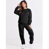 imageANRABESS Womens Two Piece Outfits Sweatsuit Lounge Set Long Sleeve Crewneck Sweatshirt Jogger Pants Tracksuit 2025 Fall SetsBlack
