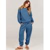 imageANRABESS Womens Two Piece Outfits Sweatsuit Lounge Set Long Sleeve Crewneck Sweatshirt Jogger Pants Tracksuit 2025 Fall SetsBlue