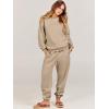 imageANRABESS Womens Two Piece Outfits Sweatsuit Lounge Set Long Sleeve Crewneck Sweatshirt Jogger Pants Tracksuit 2025 Fall SetsBrown