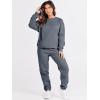imageANRABESS Womens Two Piece Outfits Sweatsuit Lounge Set Long Sleeve Crewneck Sweatshirt Jogger Pants Tracksuit 2025 Fall SetsDark Grey