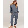 imageANRABESS Womens Two Piece Outfits Sweatsuit Lounge Set Long Sleeve Crewneck Sweatshirt Jogger Pants Tracksuit 2025 Fall SetsDark Grey