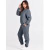 imageANRABESS Womens Two Piece Outfits Sweatsuit Lounge Set Long Sleeve Crewneck Sweatshirt Jogger Pants Tracksuit 2025 Fall SetsDark Grey
