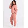 imageANRABESS Womens Two Piece Outfits Sweatsuit Lounge Set Long Sleeve Crewneck Sweatshirt Jogger Pants Tracksuit 2025 Fall SetsDark Pink
