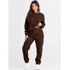 imageANRABESS Womens Two Piece Outfits Sweatsuit Lounge Set Long Sleeve Crewneck Sweatshirt Jogger Pants Tracksuit 2025 Fall SetsDrek Coffee
