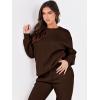 imageANRABESS Womens Two Piece Outfits Sweatsuit Lounge Set Long Sleeve Crewneck Sweatshirt Jogger Pants Tracksuit 2025 Fall SetsDrek Coffee