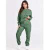 imageANRABESS Womens Two Piece Outfits Sweatsuit Lounge Set Long Sleeve Crewneck Sweatshirt Jogger Pants Tracksuit 2025 Fall SetsGreen