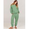 imageANRABESS Womens Two Piece Outfits Sweatsuit Lounge Set Long Sleeve Crewneck Sweatshirt Jogger Pants Tracksuit 2025 Fall SetsMint Green