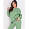 imageANRABESS Womens Two Piece Outfits Sweatsuit Lounge Set Long Sleeve Crewneck Sweatshirt Jogger Pants Tracksuit 2025 Fall SetsMint Green