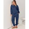 imageANRABESS Womens Two Piece Outfits Sweatsuit Lounge Set Long Sleeve Crewneck Sweatshirt Jogger Pants Tracksuit 2025 Fall SetsNavy Blue