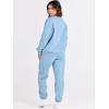 imageANRABESS Womens Two Piece Outfits Sweatsuit Lounge Set Long Sleeve Crewneck Sweatshirt Jogger Pants Tracksuit 2025 Fall SetsSky