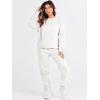 imageANRABESS Womens Two Piece Outfits Sweatsuit Lounge Set Long Sleeve Crewneck Sweatshirt Jogger Pants Tracksuit 2025 Fall SetsWhite