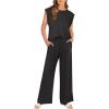 imageANRABESS Women 2 Piece Outfits Tank Top ampamp Palazzo Pants 2025 Summer Lounge Matching Sets Travel Vacation Beach ClothingBlack