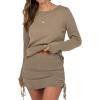 imageANRABESS Women Long Sleeve Skirt Sets 2025 Fall Sweater Lounge Sets 2 Piece Beach Vacation OutfitsCoffee