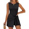 imageANRABESS Women Summer Sleeveless Bodycon Tie Waist Romper Skort Mini Tennis Athletic Dress Built Shorts Casual Vacation DressBlack