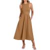 imageANRABESS Womens 2025 Summer Casual Maxi Dress A line Tiered Flowy Short Sleeve Crewneck T Shirt Beach Travel Long DressesCaramel