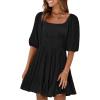 imageANRABESS Womens Half Sleeve Mini Dress 2025 Fall Square Neck Casual Flowy Wedding Guest Dresses Summer Beach Vacation OutfitsBlack
