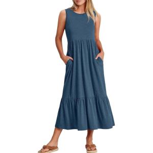 imageANRABESS Women Summer Casual Sleeveless Crewneck Sundress Aline Flowy Tiered Maxi Long Beach Dress Vacation OutfitsBlue