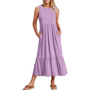 imageANRABESS Women Summer Casual Sleeveless Crewneck Sundress Aline Flowy Tiered Maxi Long Beach Dress Vacation OutfitsLilac