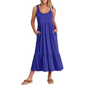 imageANRABESS Womens Summer Sleeveless Maxi Sundress Swing Casual Flowy Tiered Shirts Dress Beach Travel Vacation OutfitsRoyal Blue