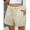 imageANRABESS Boxer Shorts for Women Gingham Pajama 2025 Summer Casual Lounge Sleep Plaid Shorts Y2K Beach BottomsApricot White Wide Stripe
