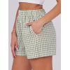 imageANRABESS Boxer Shorts for Women Gingham Pajama 2025 Summer Casual Lounge Sleep Plaid Shorts Y2K Beach BottomsArmy Green White Plaid