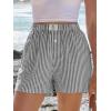 imageANRABESS Boxer Shorts for Women Gingham Pajama 2025 Summer Casual Lounge Sleep Plaid Shorts Y2K Beach BottomsBlack White Stripe