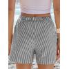 imageANRABESS Boxer Shorts for Women Gingham Pajama 2025 Summer Casual Lounge Sleep Plaid Shorts Y2K Beach BottomsBlack White Stripe