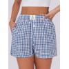 imageANRABESS Boxer Shorts for Women Gingham Pajama 2025 Summer Casual Lounge Sleep Plaid Shorts Y2K Beach BottomsBlue White Plaid